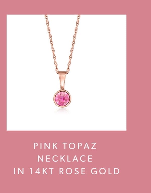 Pink Topaz Necklace in 14kt Rose Gold