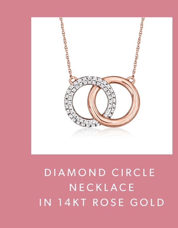 Diamond Circle Necklace in 14kt Rose Gold