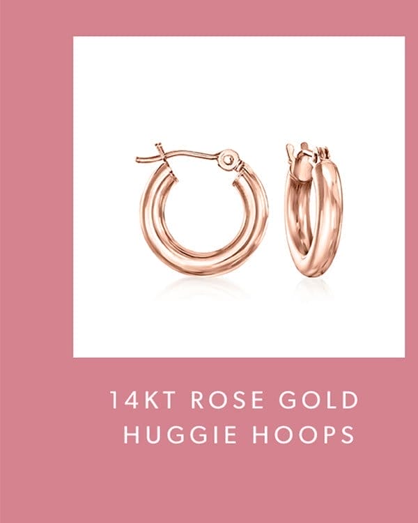 14kt Rose Gold Huggie Hoops