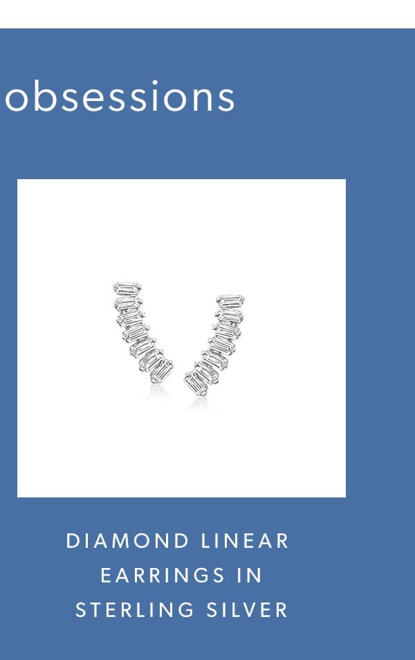 Diamond Linear Earrings in Sterling Silver