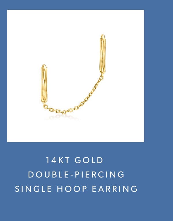 14kt Gold Double-Piercing Single Hoop Earring