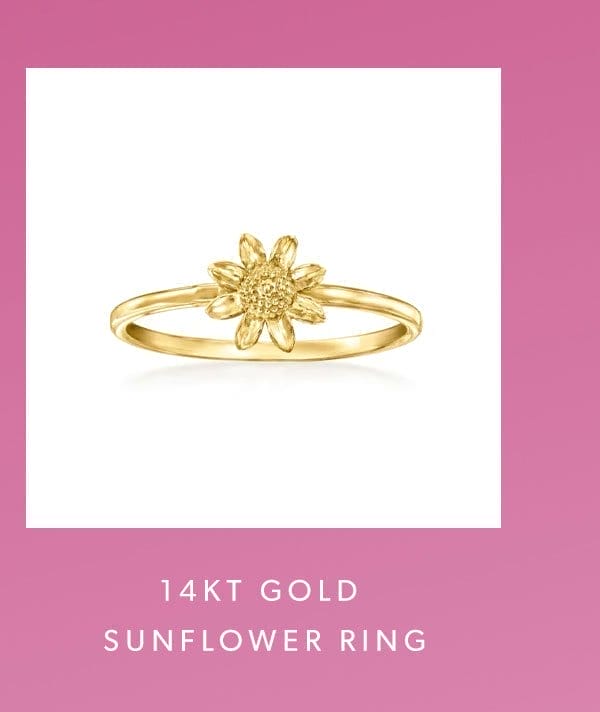 14kt Gold Sunflower Ring