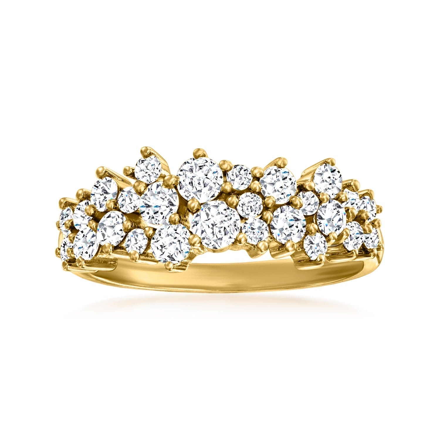 1.00 ct. t.w. Diamond Cluster Ring in 14kt Yellow Gold. Size 8