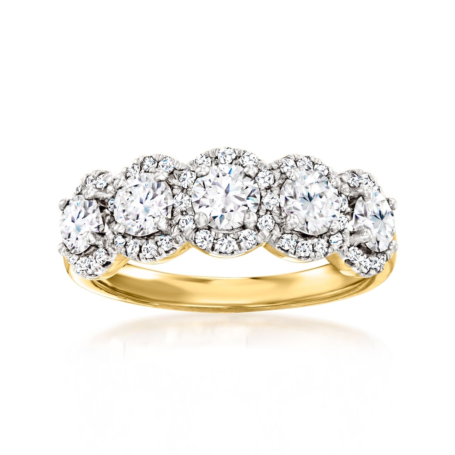 1.50 ct. t.w. Diamond Anniversary Ring in 14kt Yellow Gold. Size 5