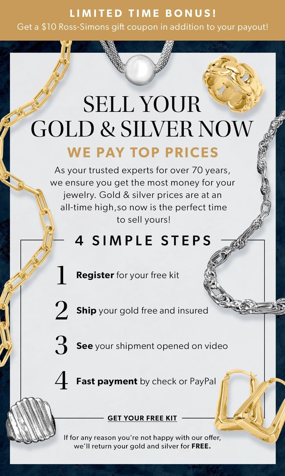 Sell your Gold & Silver Now. Get Your Free Kit