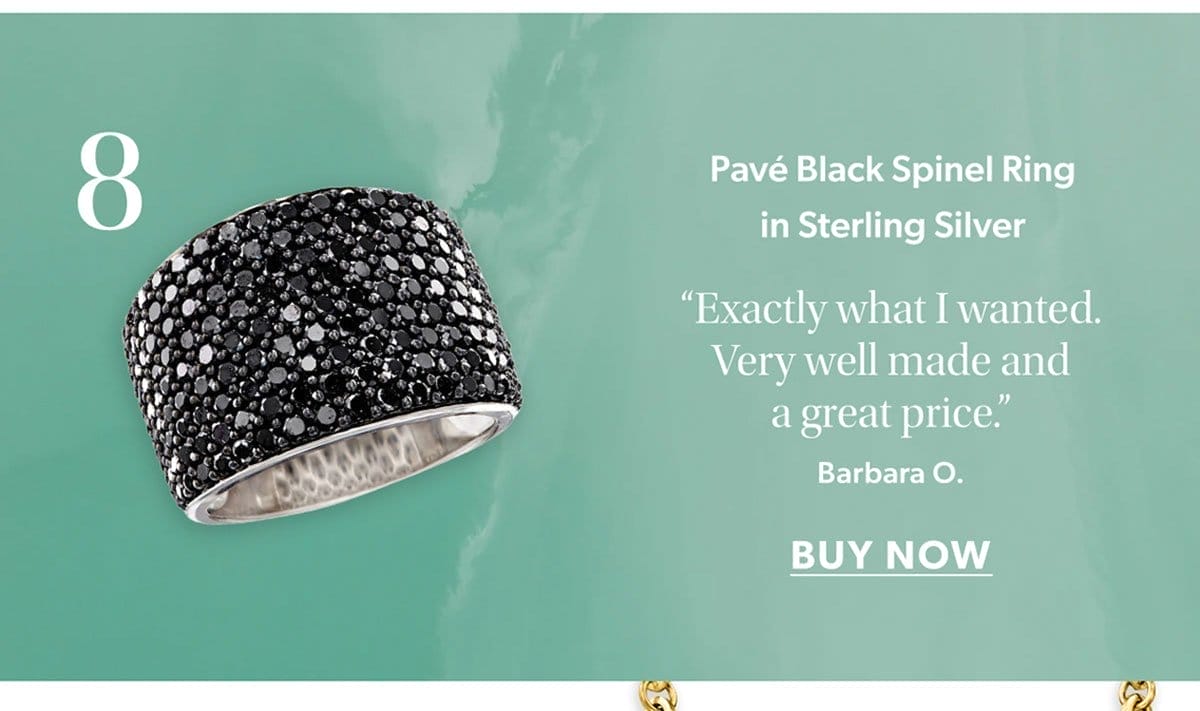 8. Pave Black Spinel Ring in Sterling Silver