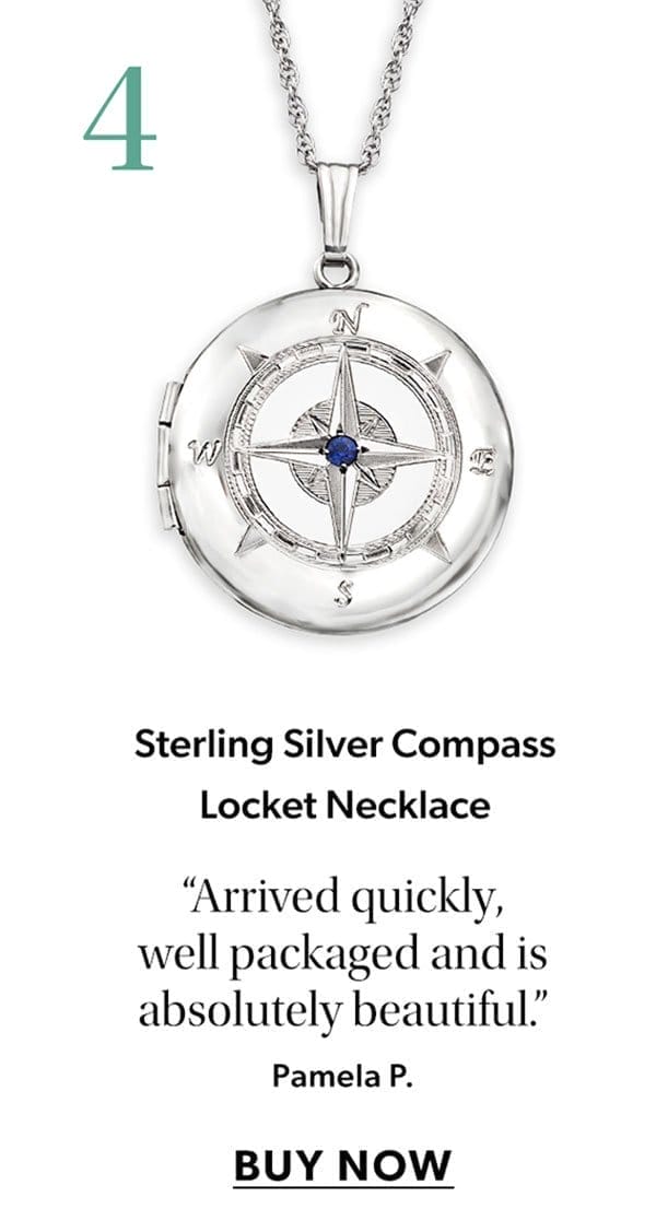 Sterling Silver Compass Locket Necklace