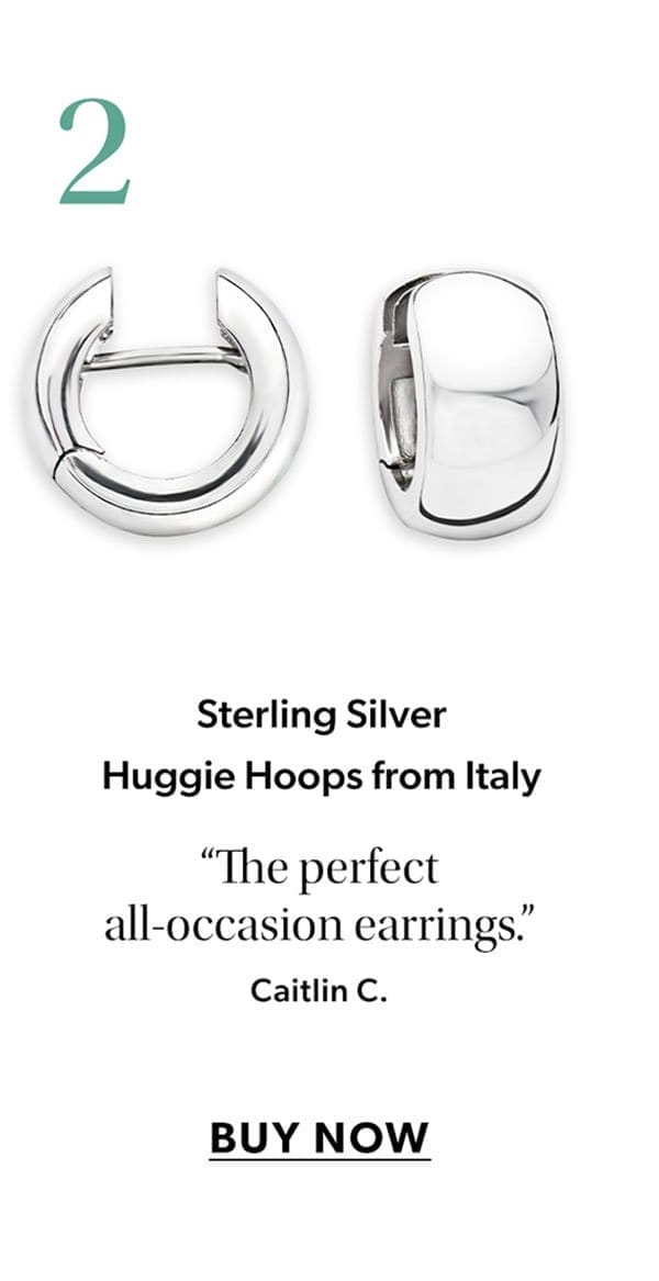 2. Sterling Silver Huggie Hoops from Italy