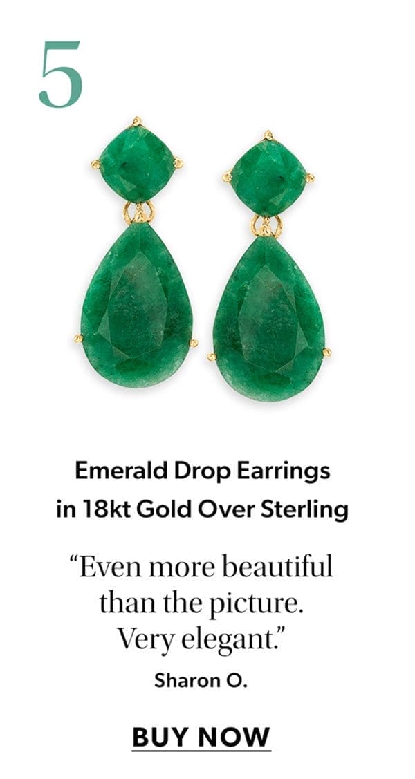 5. Emerald Drop Earrings in 18kt Gold Over Sterling