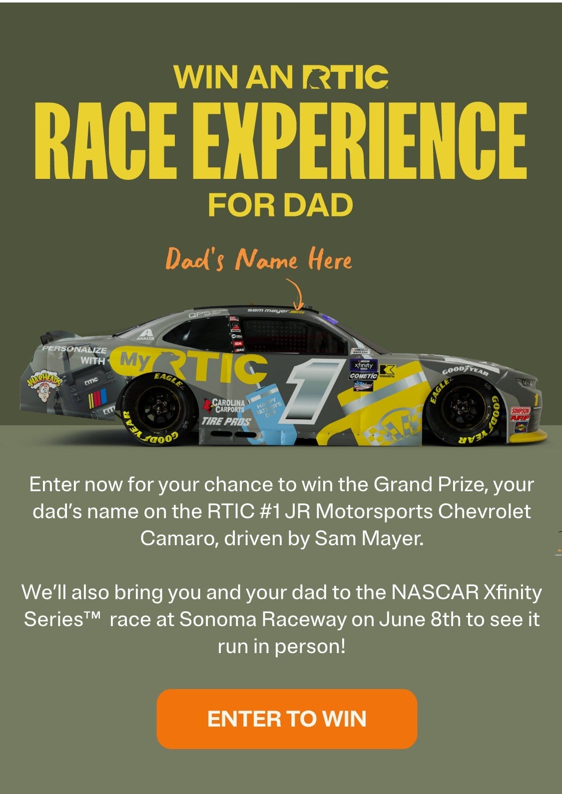 Win an RTIC race experience for Dad.