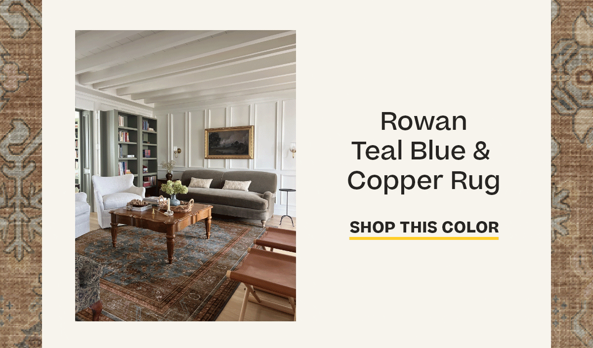 Rowan Teal Blue Copper Rug