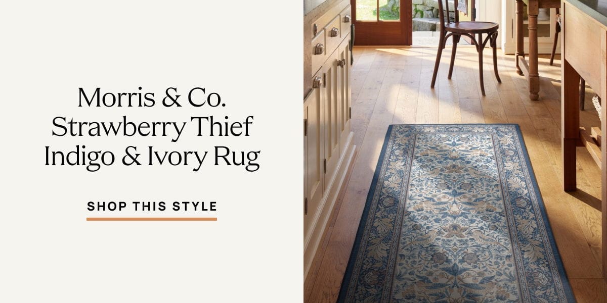 Morris & Co. Strawberry Thief Indigo & Ivory Rug