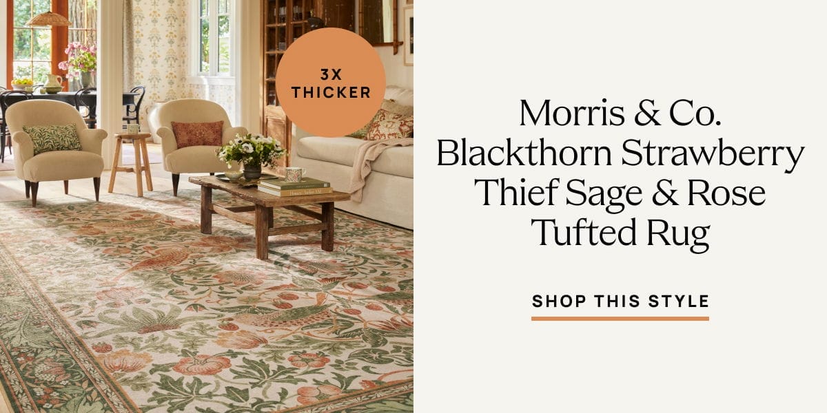 Morris & Co. Blackthorn Strawberry Thief Sage & Rose Tufted Rug