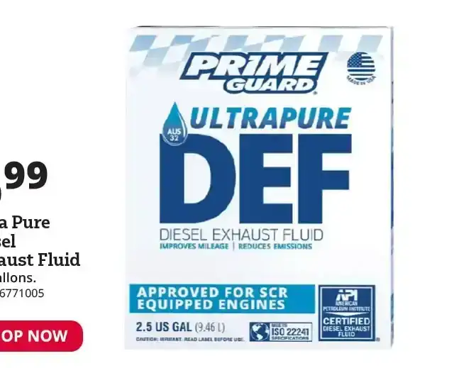 Prime Guard® Ultra Pure DEF Diesel Exhaust Fluid, 2.5 Gallon - PRIM00250