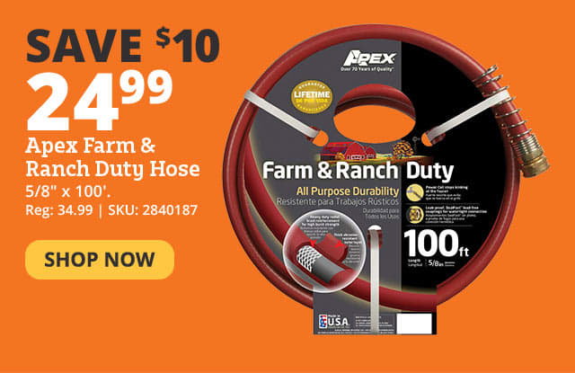Apex 5/8" x 100' Farm and Ranch Duty Hose - 889 100