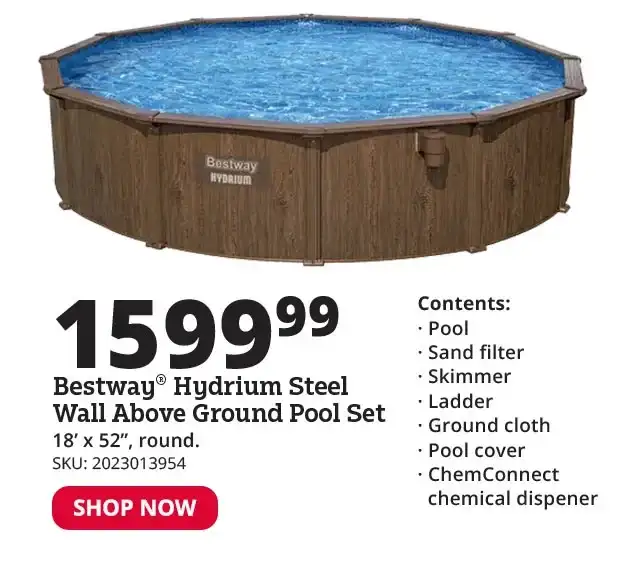 Bestway® Hydrium Steel Wall Above Ground Pool Set Round, 18' x 52" - 561CTE