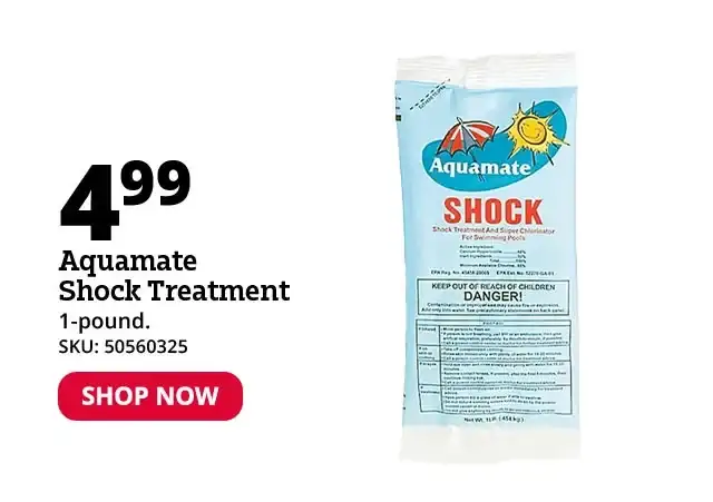 Aquamate Shock Treatment & Super Chlorinator for Swimming Pools, 1 lb. Bag - SH1