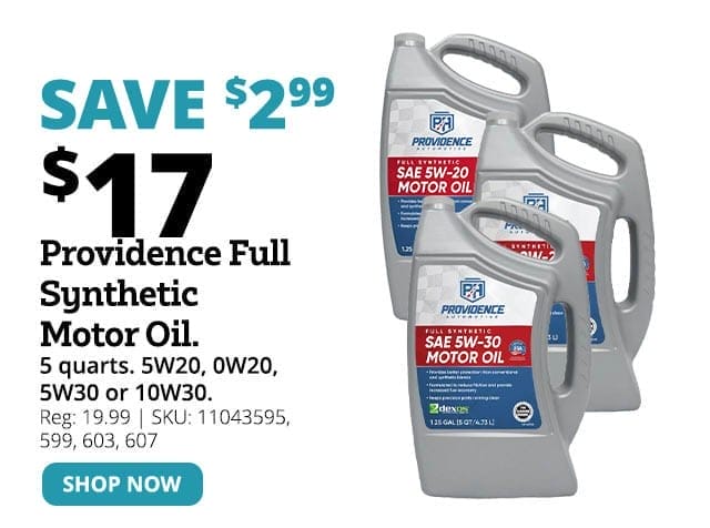 Providence Full Synthetic Motor Oil 5 Quart