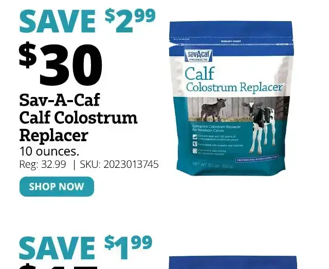 Sav-A-Caf Calf Colostrum Replacer, 10 oz. Bag