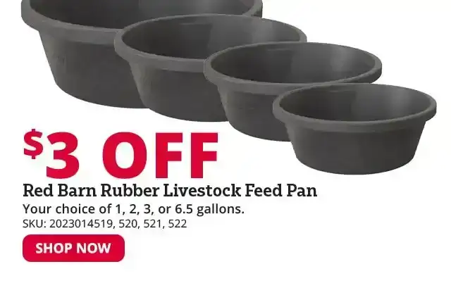 Red Barn Rubber Livestock Feed Pan