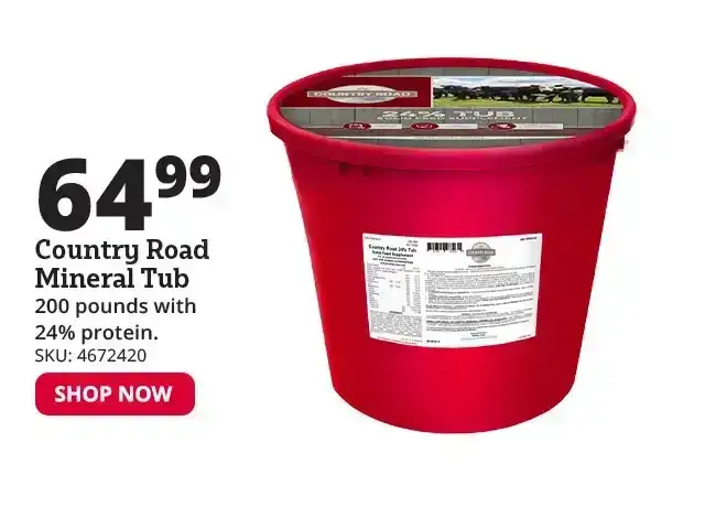 Country Road 24% Protein Mineral Tub, 200 lb.