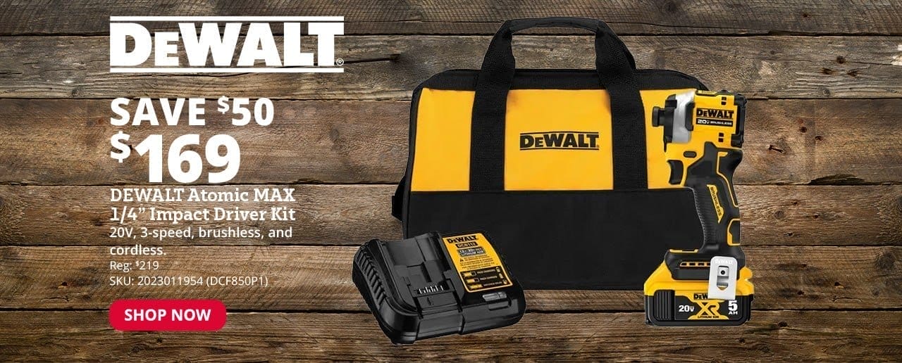 DEWALT® Atomic™ 20V MAX* Brushless Cordless 3-Speed 1/4" Impact Driver Kit - DCF850P1