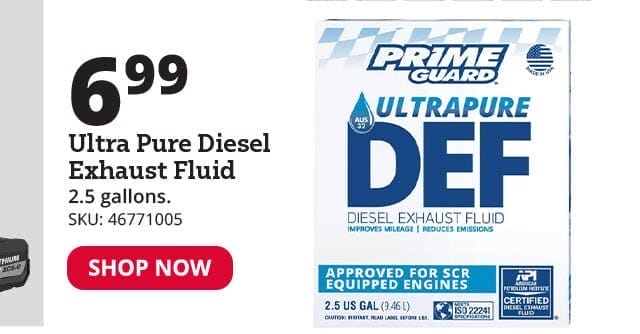 Prime Guard® Ultra Pure DEF Diesel Exhaust Fluid, 2.5 Gallon - PRIM00250