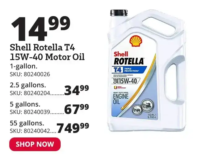 Shell Rotella T4 15W-40 Motor Oil