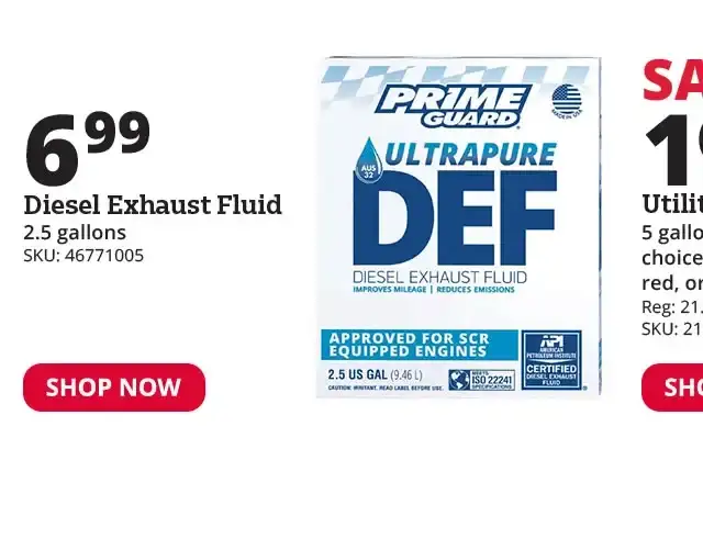 Prime Guard® Ultra Pure DEF Diesel Exhaust Fluid, 2.5 Gallon - PRIM00250