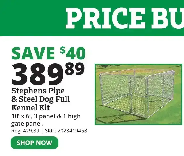 Stephens Pipe & Steel Dog Full Kennel Kit