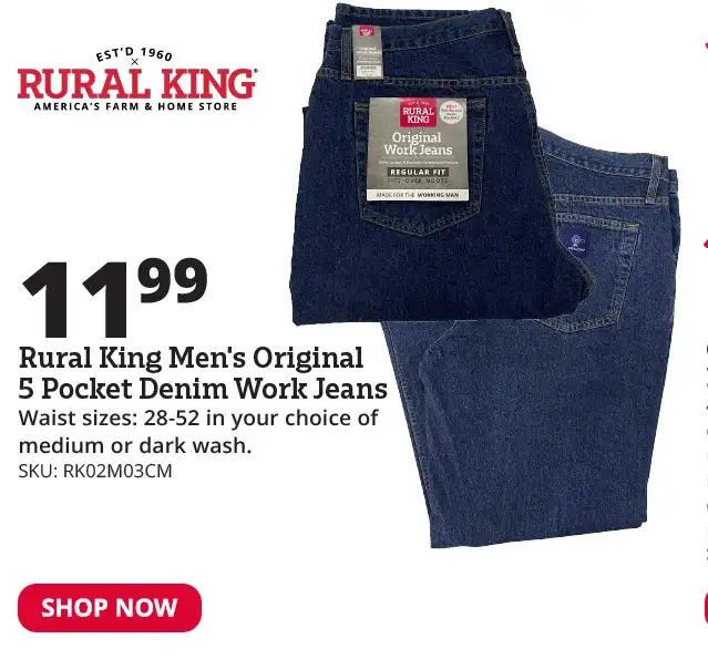 RK Men's work jeans