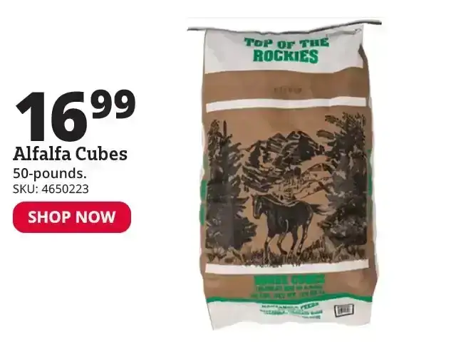 Alfalfa Horse Cubes, 50 lb. Bag