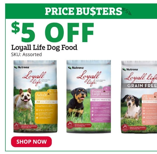 \\$5 off Loyal Life Dog Food