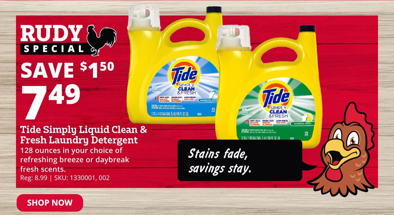 Tide Simply Liquid Clean & Fresh HEC, 128 oz.