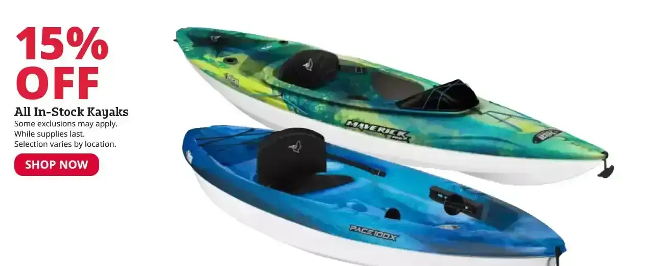 15% Off All In-Stock Kayaks