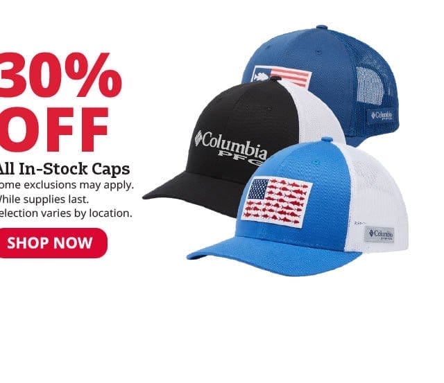 30% Off All In-Stock Caps