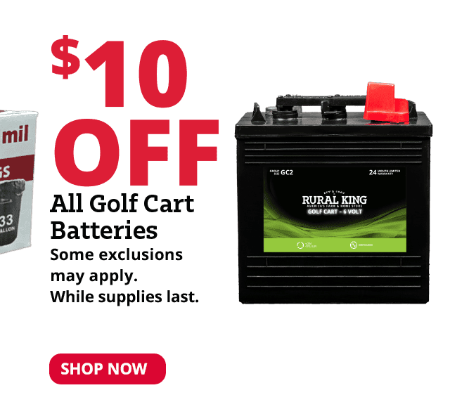 \\$10 Off All Golf Cart Batteries