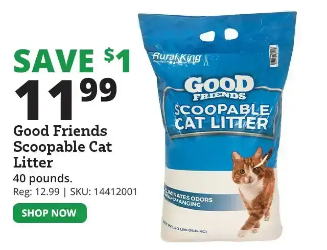 Good Friends Scoopable Cat Litter, 40 lb. Bag