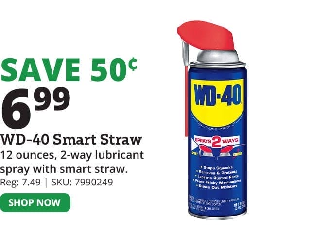 WD-40 Original Formula 2-Way Lubricant Spray with Smart Straw, 12 oz. Can - 490057