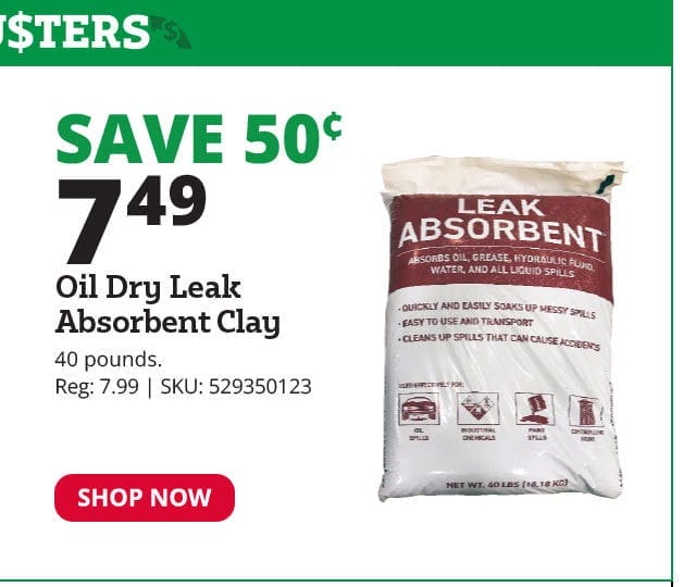 Oil Dry Leak Absorbent Clay, 40 lbs. - 4440