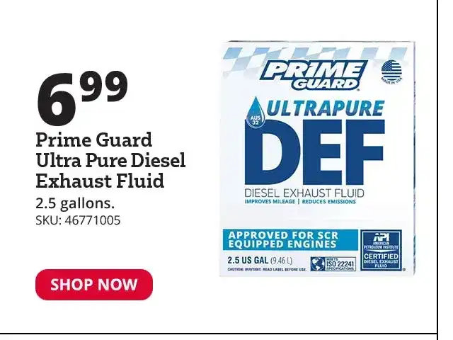 Prime Guard® Ultra Pure DEF Diesel Exhaust Fluid, 2.5 Gallon - PRIM00250