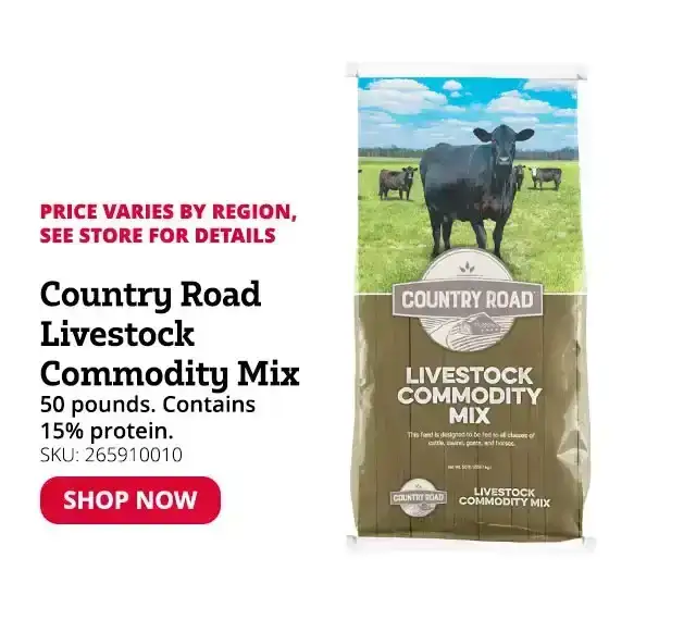 Country Road Livestock Commodity Mix, 15% Commodity 3-Way Blend, 50 lb. Bag