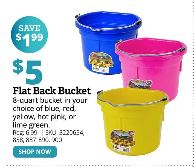 Flat Back Bucket 8 Quart