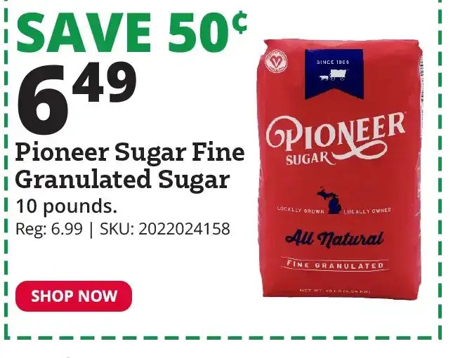 Pioneer Sugar Fine Granulated Sugar, 10 lb. Bag