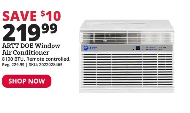 ARTT 8,100 BTU DOE Remote Controlled Window Air Conditioner - RTWR08XCA