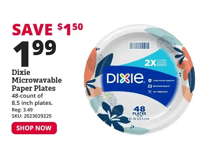 Dixie® 8.5" Paper Plates, 48 Count