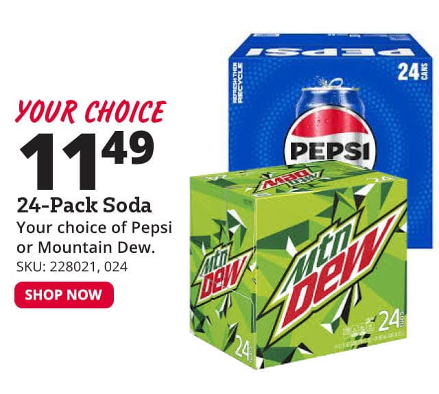 24-Pack Soda Pepsi or Mt.Dew