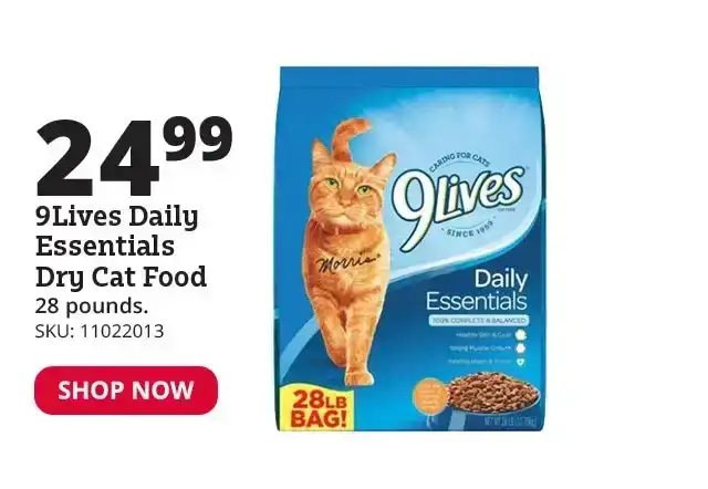 9Lives Daily Essentials Dry Cat Food, 28 lb. Bag