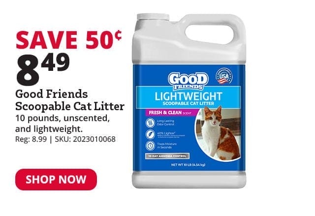 Good Friends Lightweight Scented Scoopable Cat Litter, 10 lb. Jug