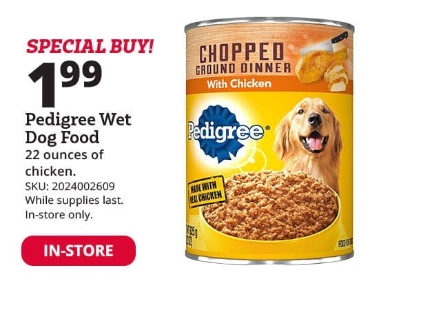 Pedigree Wet Dog Food 22oz Chopped Ground Dinner w/Chicken